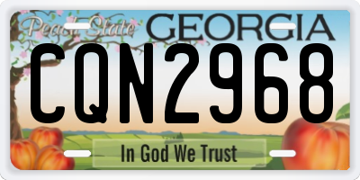 GA license plate CQN2968