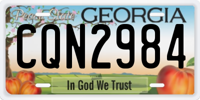GA license plate CQN2984