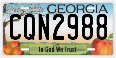 GA license plate CQN2988