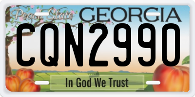 GA license plate CQN2990