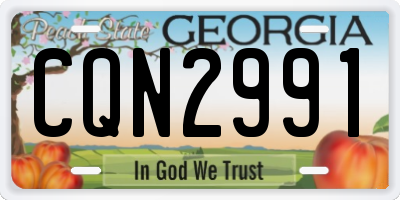 GA license plate CQN2991