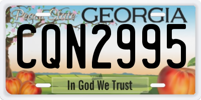 GA license plate CQN2995