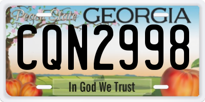 GA license plate CQN2998