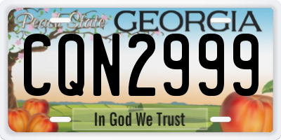 GA license plate CQN2999