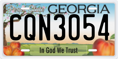 GA license plate CQN3054