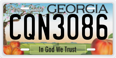 GA license plate CQN3086