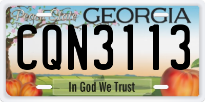GA license plate CQN3113