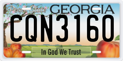 GA license plate CQN3160