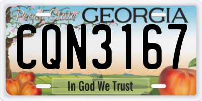 GA license plate CQN3167