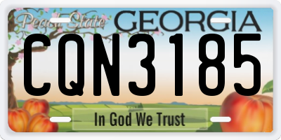 GA license plate CQN3185