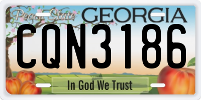 GA license plate CQN3186