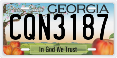 GA license plate CQN3187