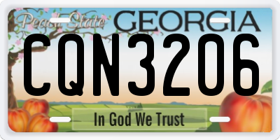 GA license plate CQN3206