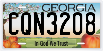 GA license plate CQN3208