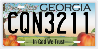 GA license plate CQN3211