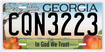 GA license plate CQN3223