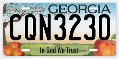 GA license plate CQN3230