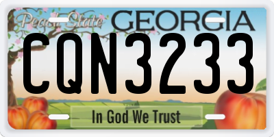 GA license plate CQN3233