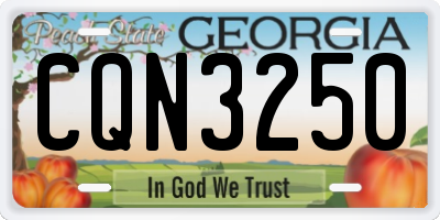 GA license plate CQN3250