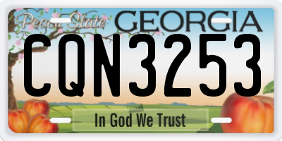 GA license plate CQN3253
