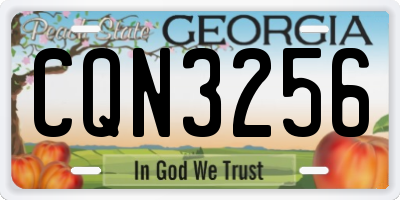 GA license plate CQN3256