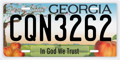 GA license plate CQN3262