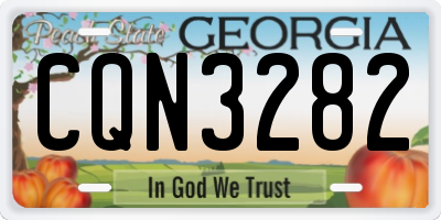 GA license plate CQN3282