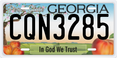 GA license plate CQN3285