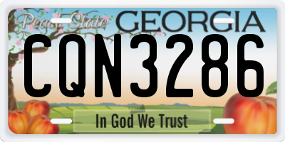 GA license plate CQN3286