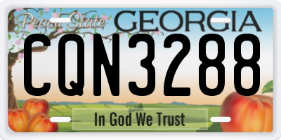 GA license plate CQN3288