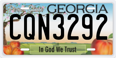 GA license plate CQN3292