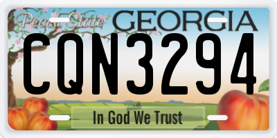 GA license plate CQN3294