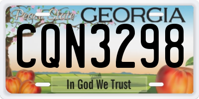 GA license plate CQN3298
