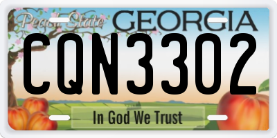 GA license plate CQN3302