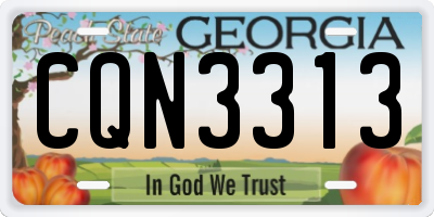 GA license plate CQN3313