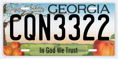 GA license plate CQN3322