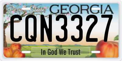 GA license plate CQN3327