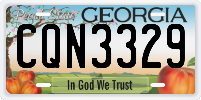 GA license plate CQN3329