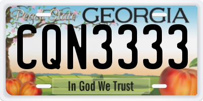 GA license plate CQN3333