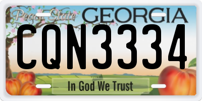 GA license plate CQN3334