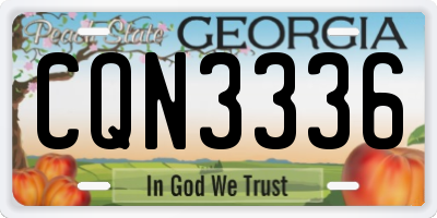 GA license plate CQN3336
