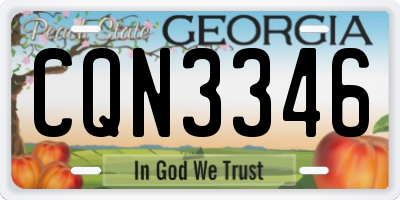 GA license plate CQN3346