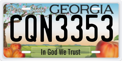 GA license plate CQN3353