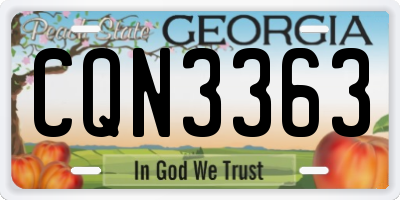 GA license plate CQN3363