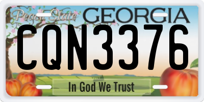 GA license plate CQN3376