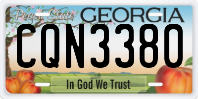 GA license plate CQN3380