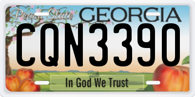 GA license plate CQN3390