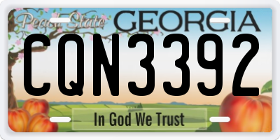 GA license plate CQN3392