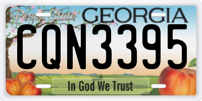 GA license plate CQN3395