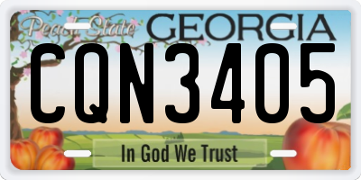 GA license plate CQN3405
